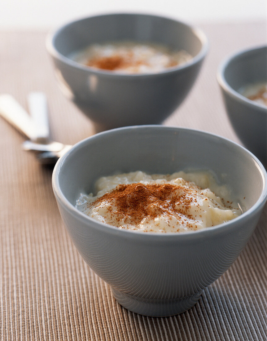 Rice pudding with cinnamon