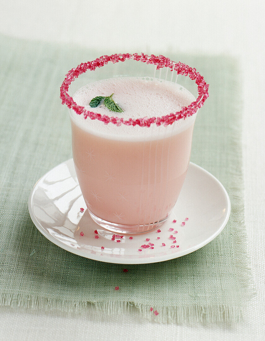 Rhubarb and rose smoothie