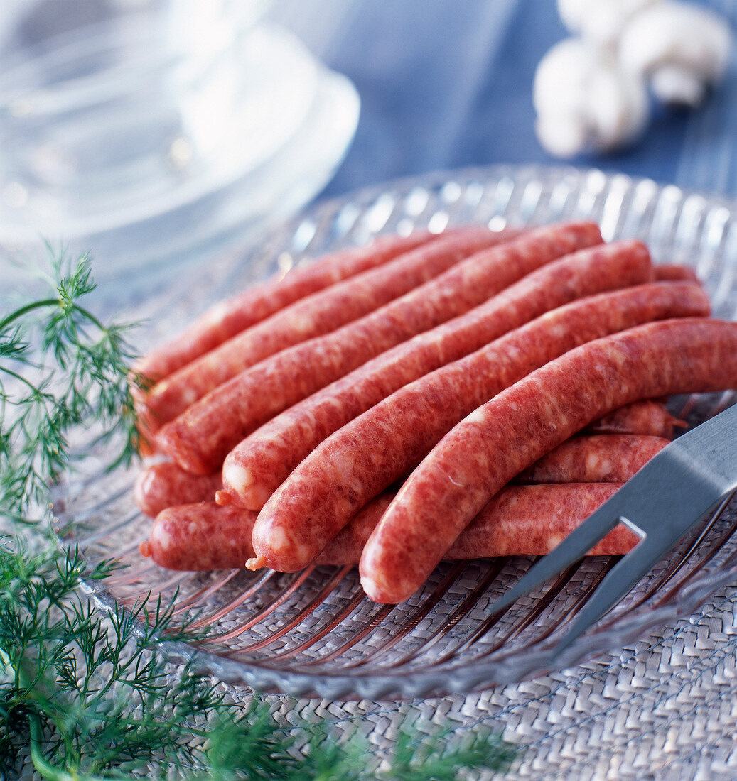 Raw chipolatas sausages