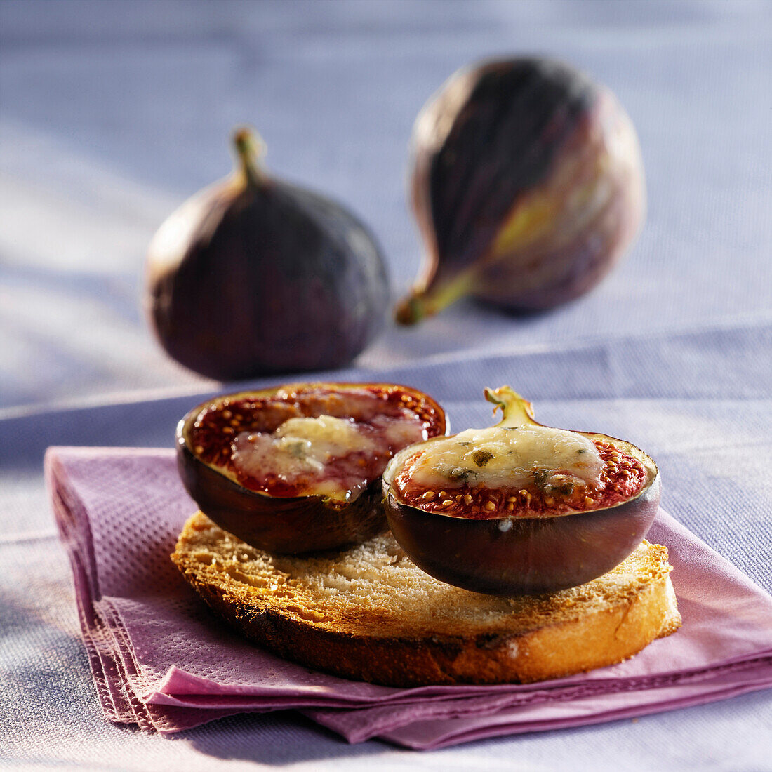Figs and roquefort on toast