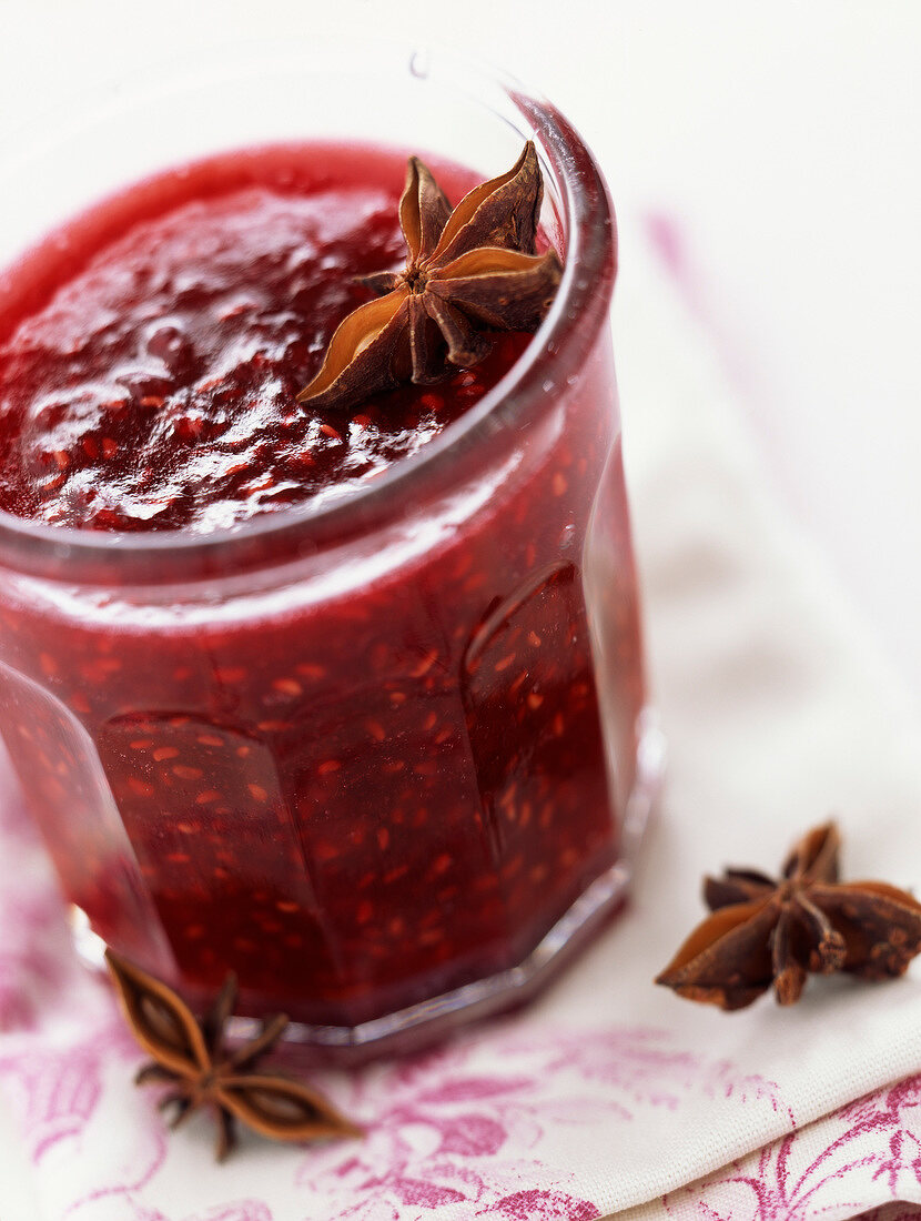 Raspberry and star anis jam