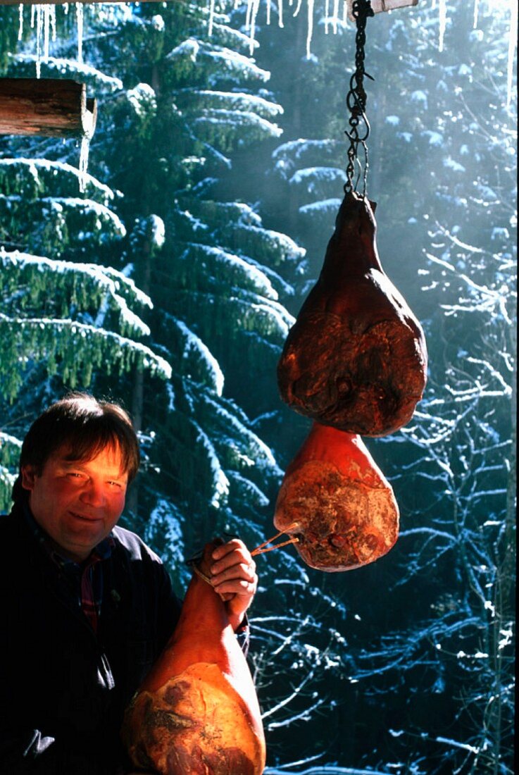 Smoked herring being made in Upper Savoy, France