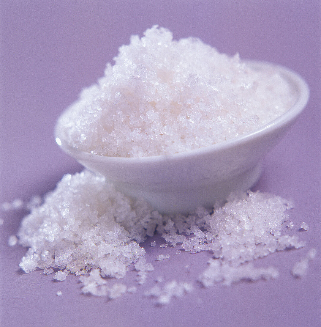 Bowl of coarse sea salt