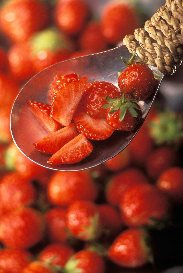 Strawberries, whole and sliced
