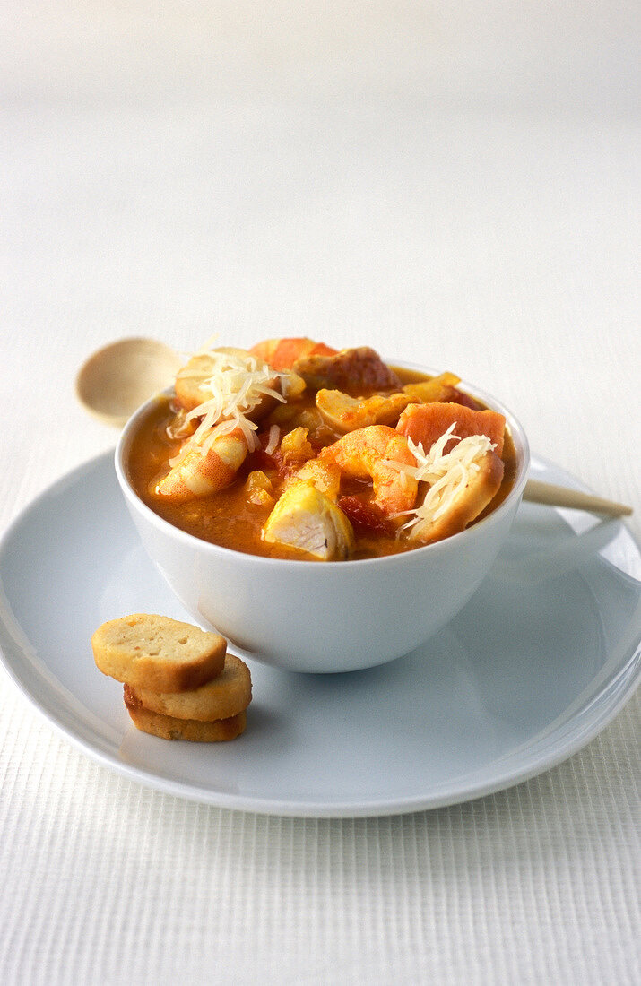 Fischsuppe mit Croûtons