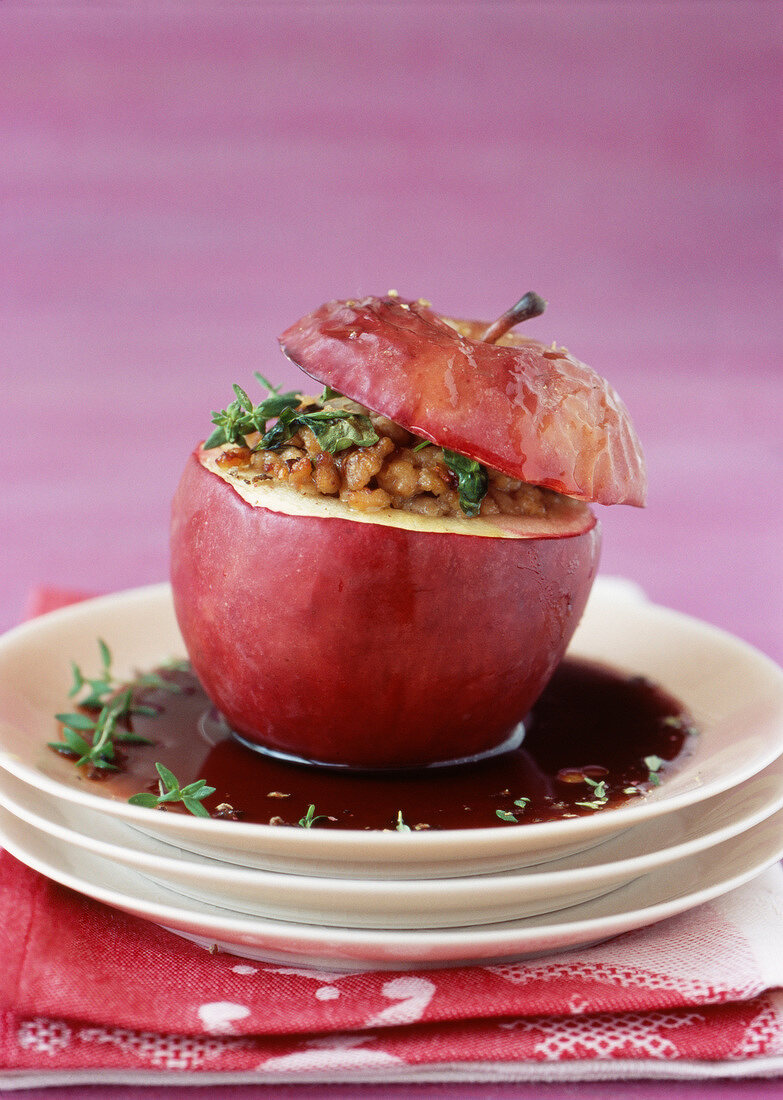 Apfel mit Kalbfleischfüllung