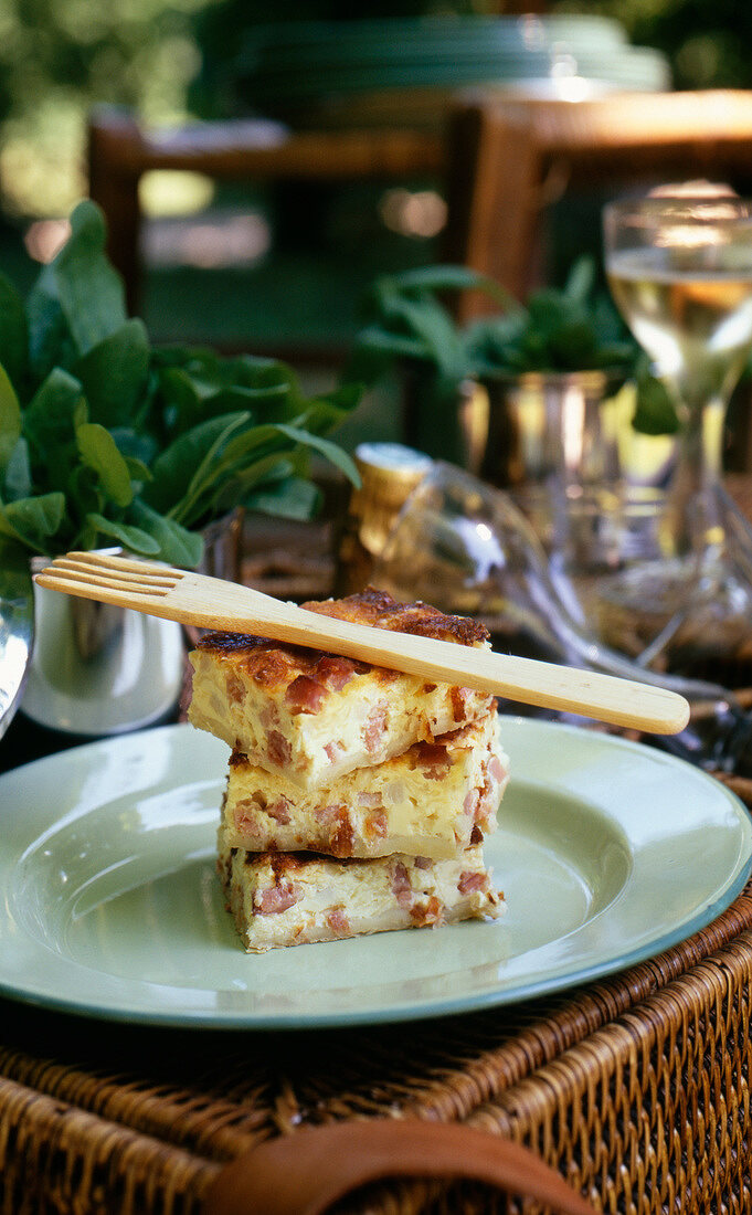 Quiche lorraine (Pikanter Kuchen mit Speck), Lothringen, Frankreich