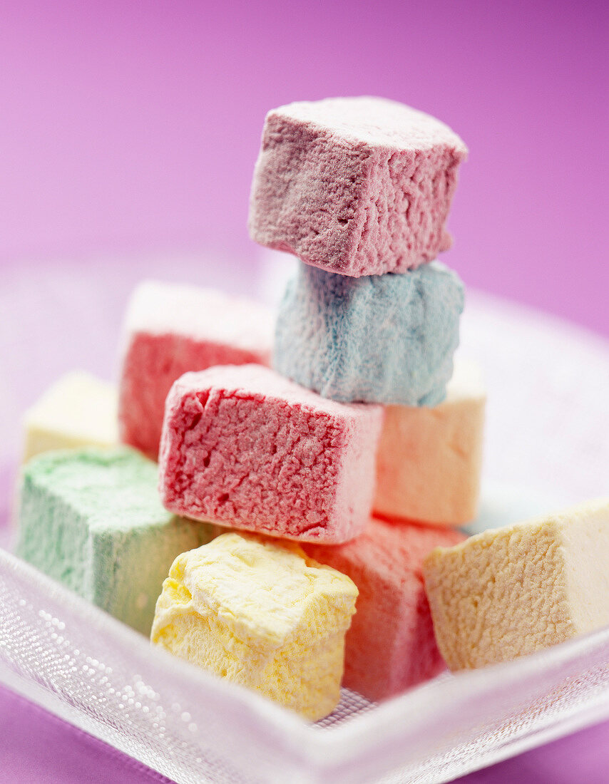 Different coloured marshmallows