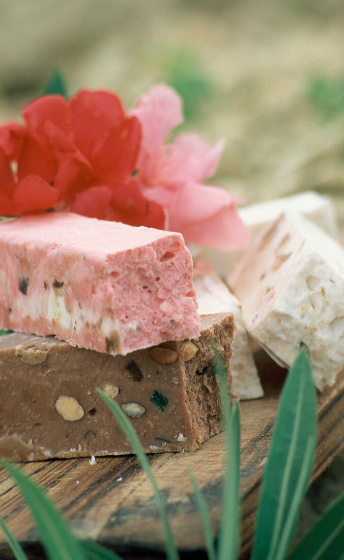 Different flavoured nougat