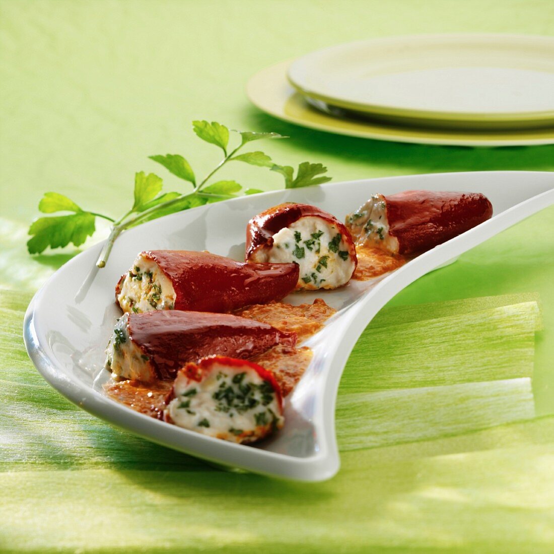 Stuffed piquillo peppers with cream cheese