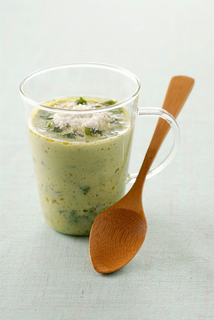 Cold avocado soup with coconut