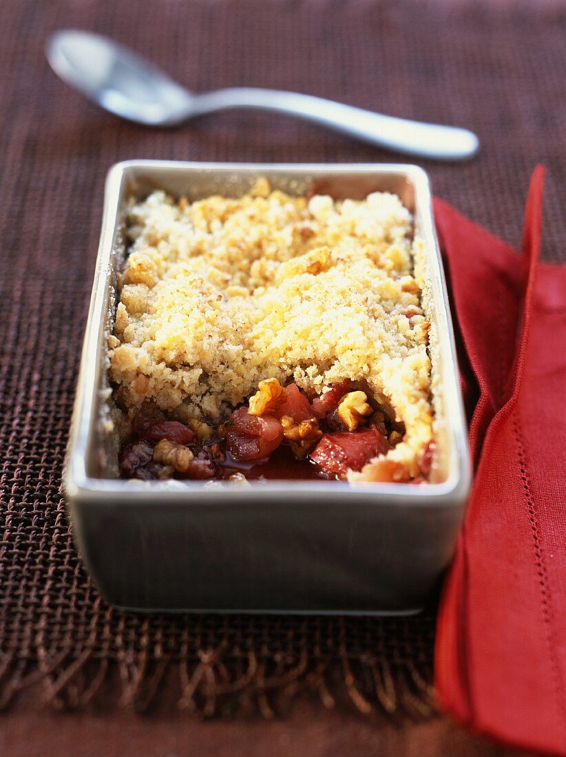 Walnut and prune crumble