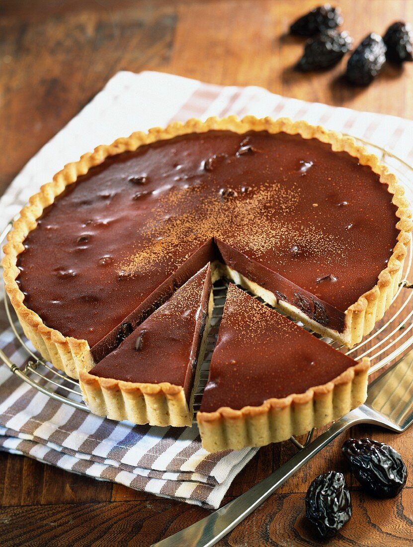 Chocolate and prune pie
