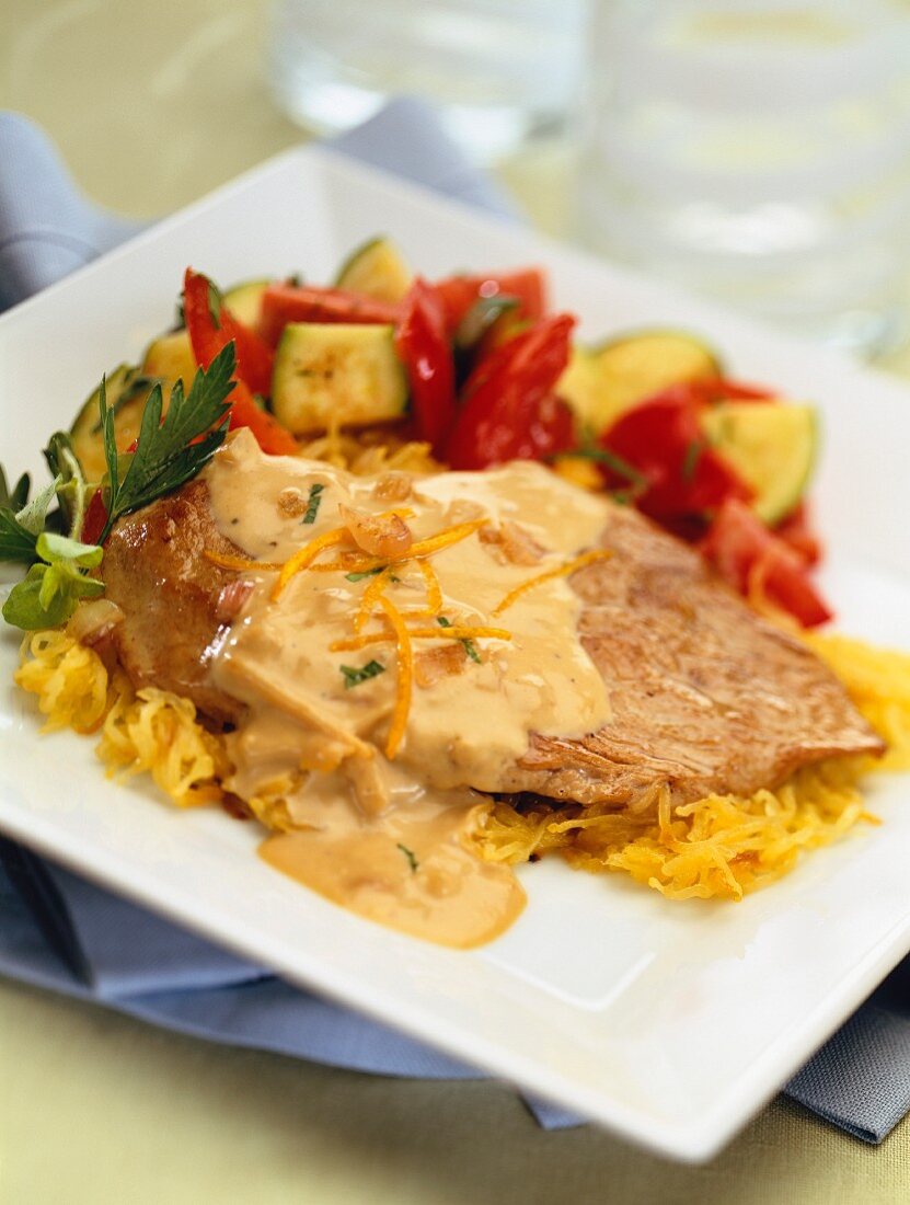 Veal escalope with Forestière sauce