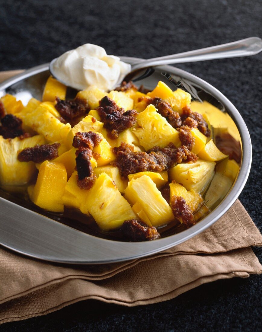 Fruit salad with pineapple and mango