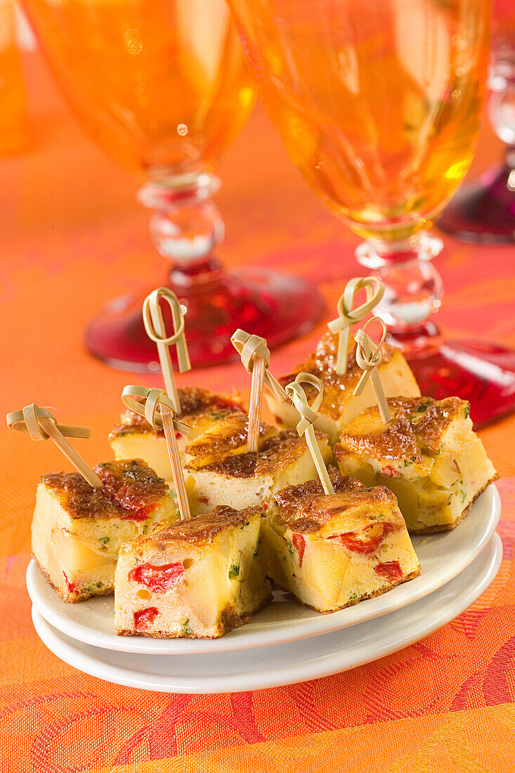 Spanisches Kartoffelomelett mit Paprika