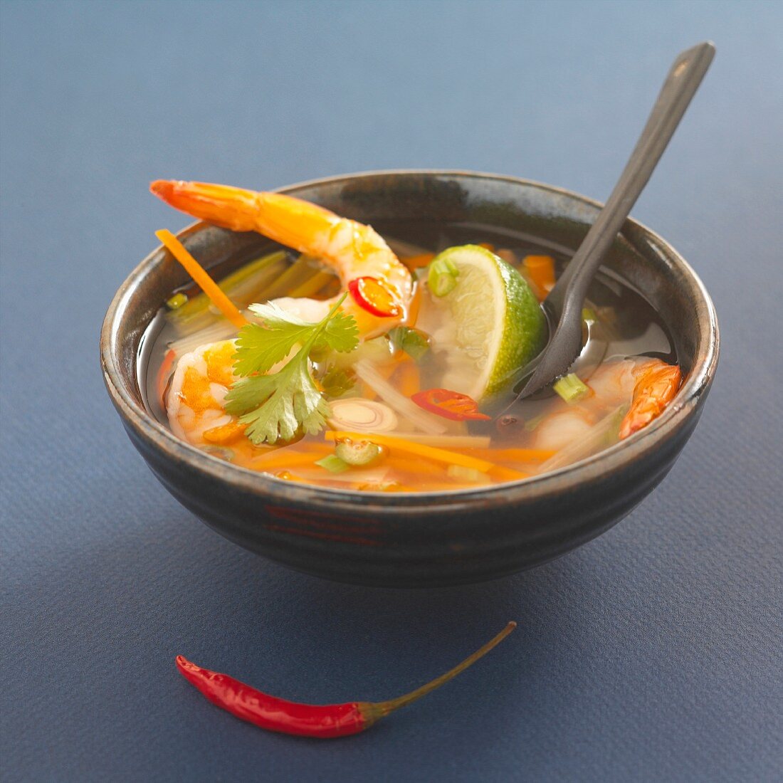 Thai prawn soup with lemongrass