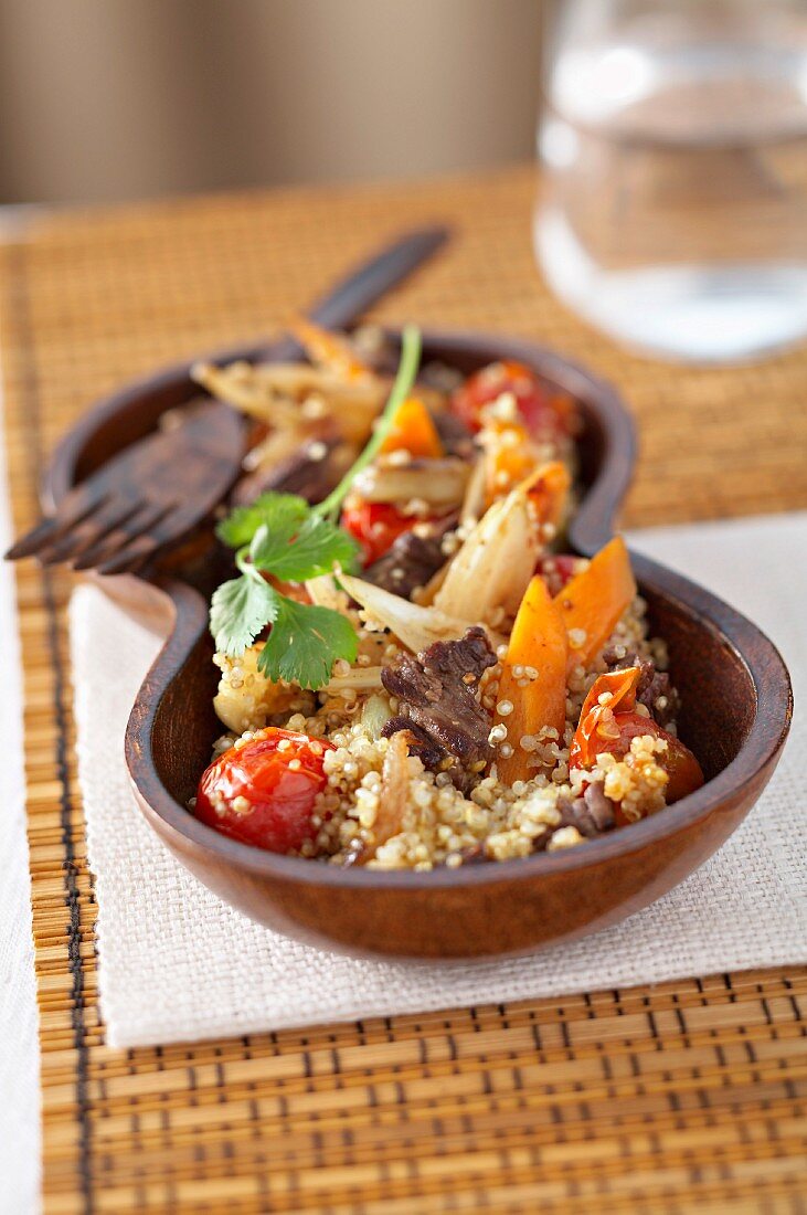 Quinoa tabbouleh with beef