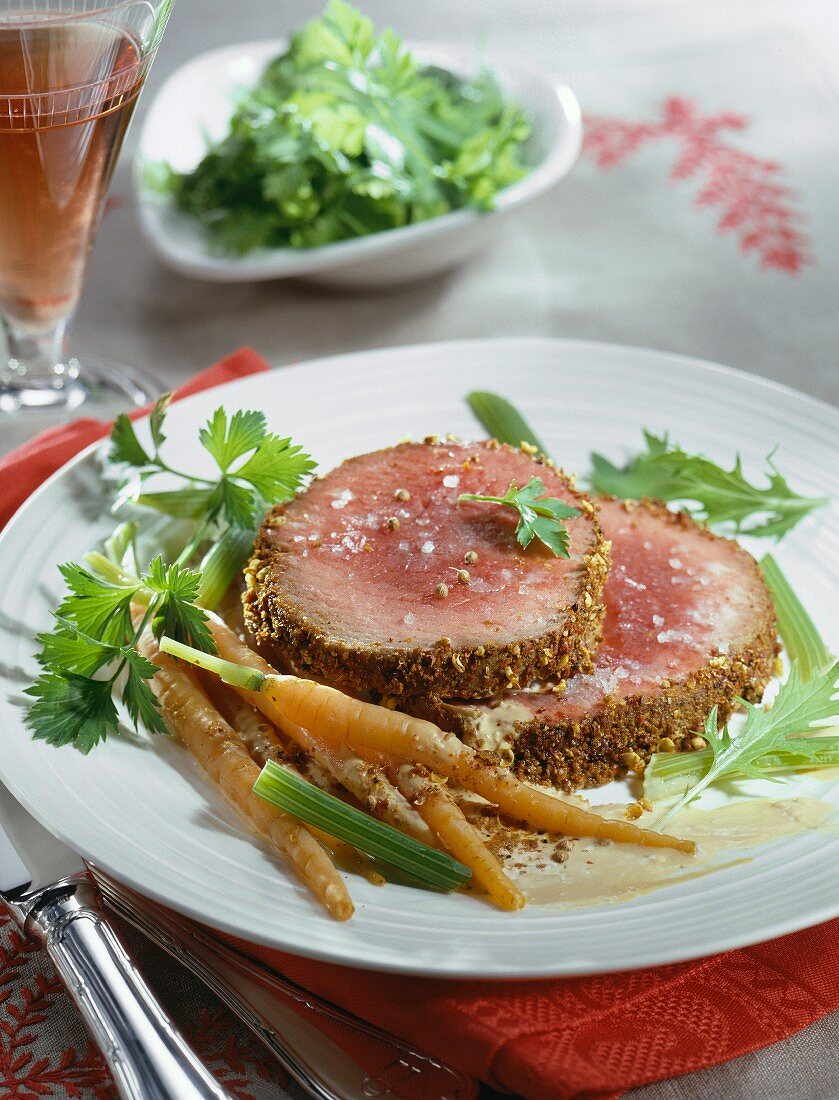 Roast beef with spicy crust