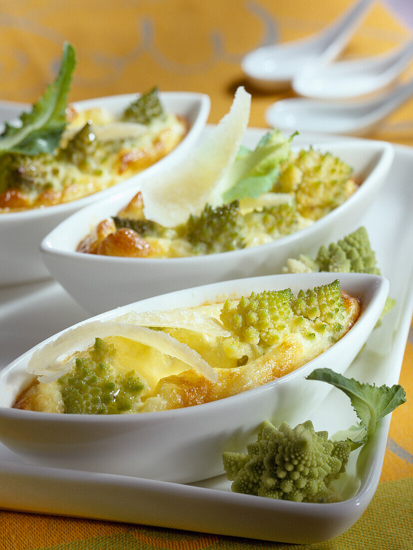 Mini romanesco cabbage gratin