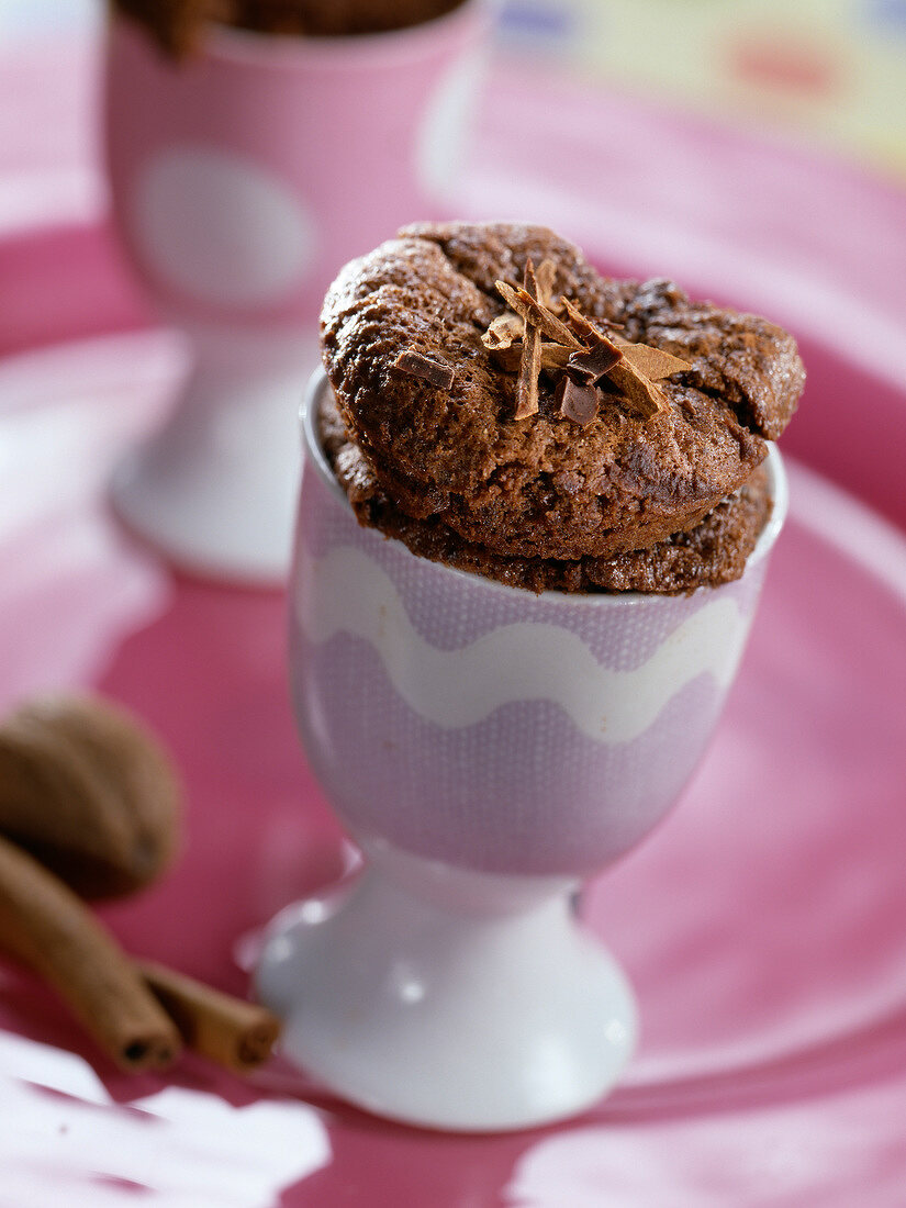 Dark chocolate and three spice soufflé