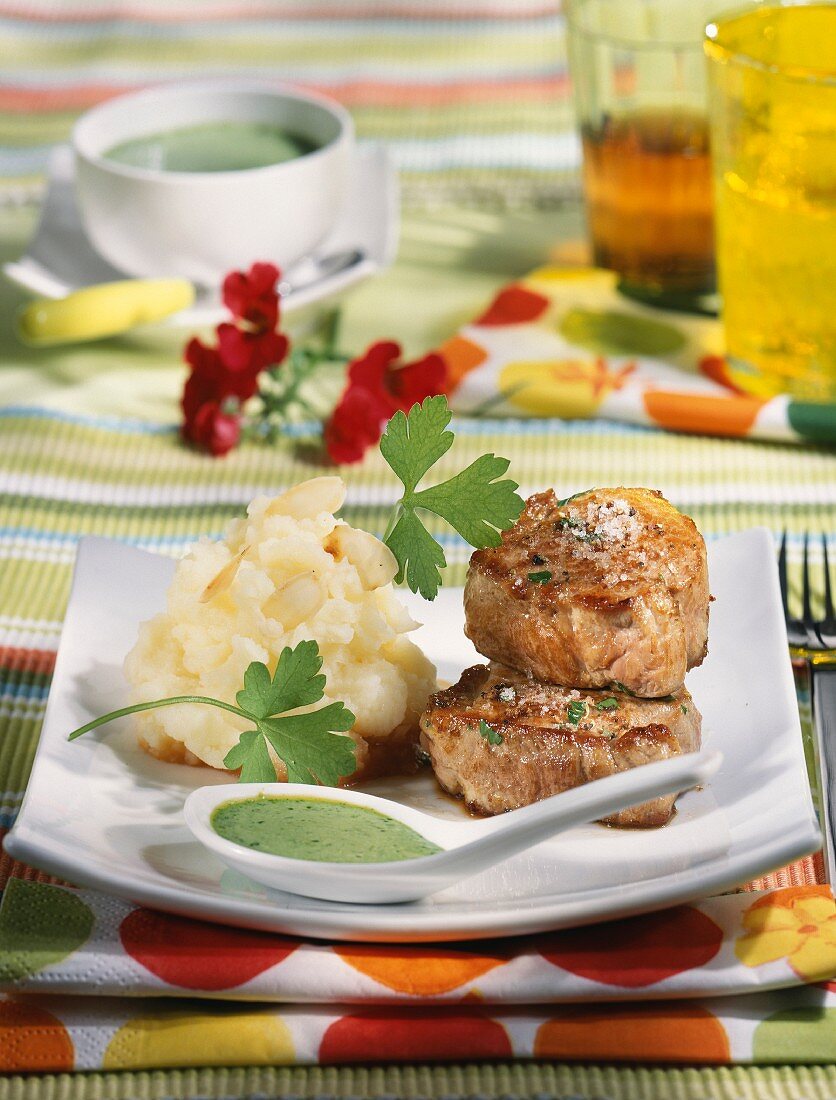 Filet Mignon with parsley sauce