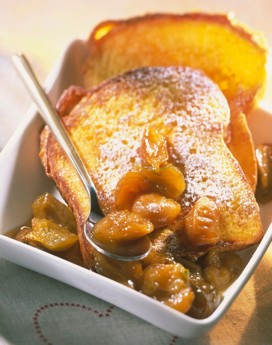 Toasted Brioche with mirabelle plums