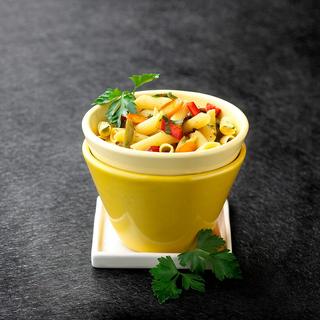 Penne and vegetable salad