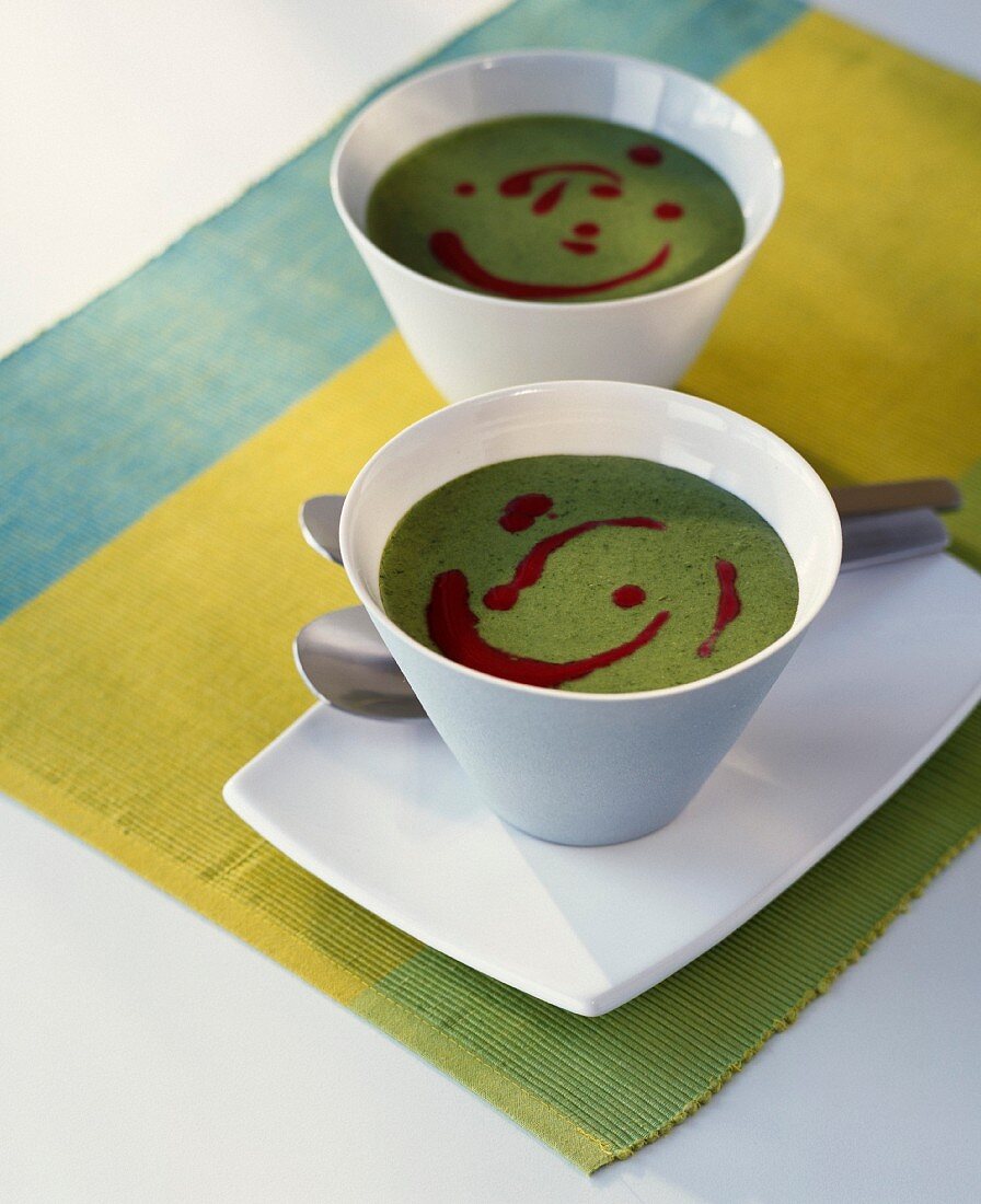 Corn salad and beetroot creamed soup