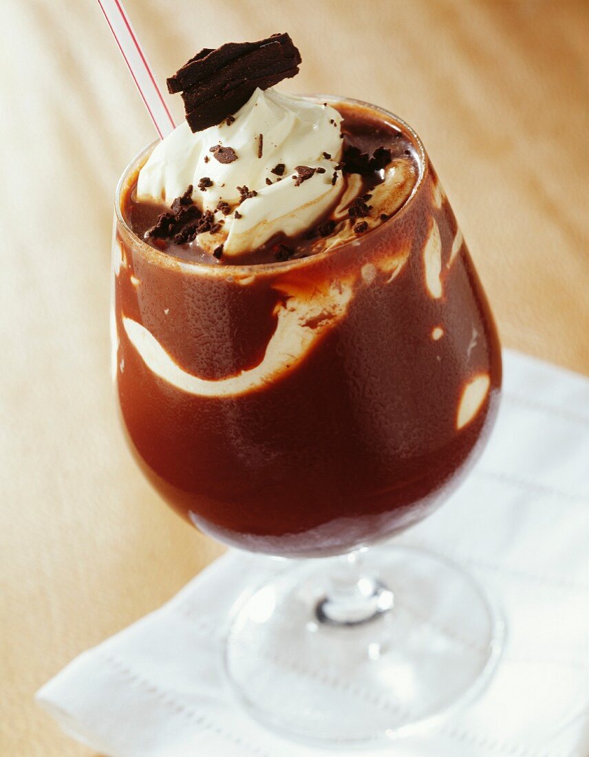 Chocolate ice-cream sundae