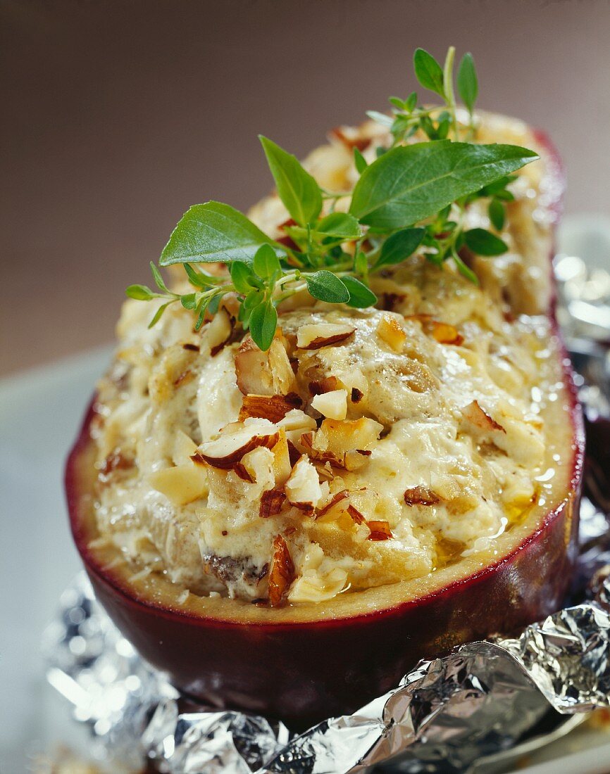 Eggplants stuffed with Brousse cheese