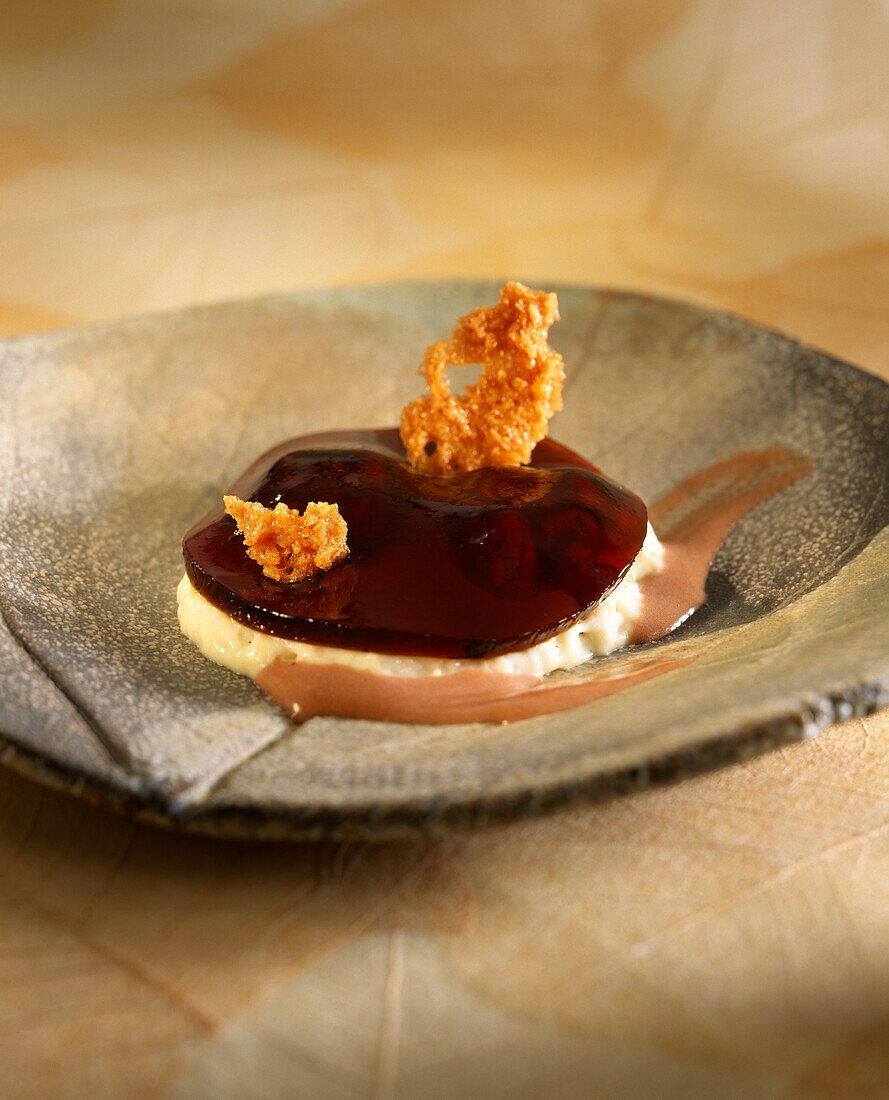 Walnut, licorice and ratafia appetizers