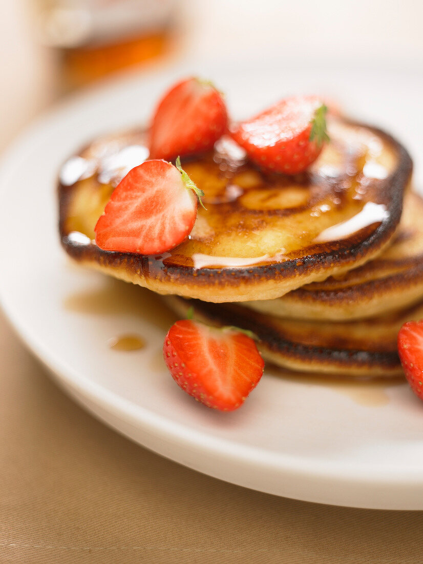 Pancakes mit Erdbeeren