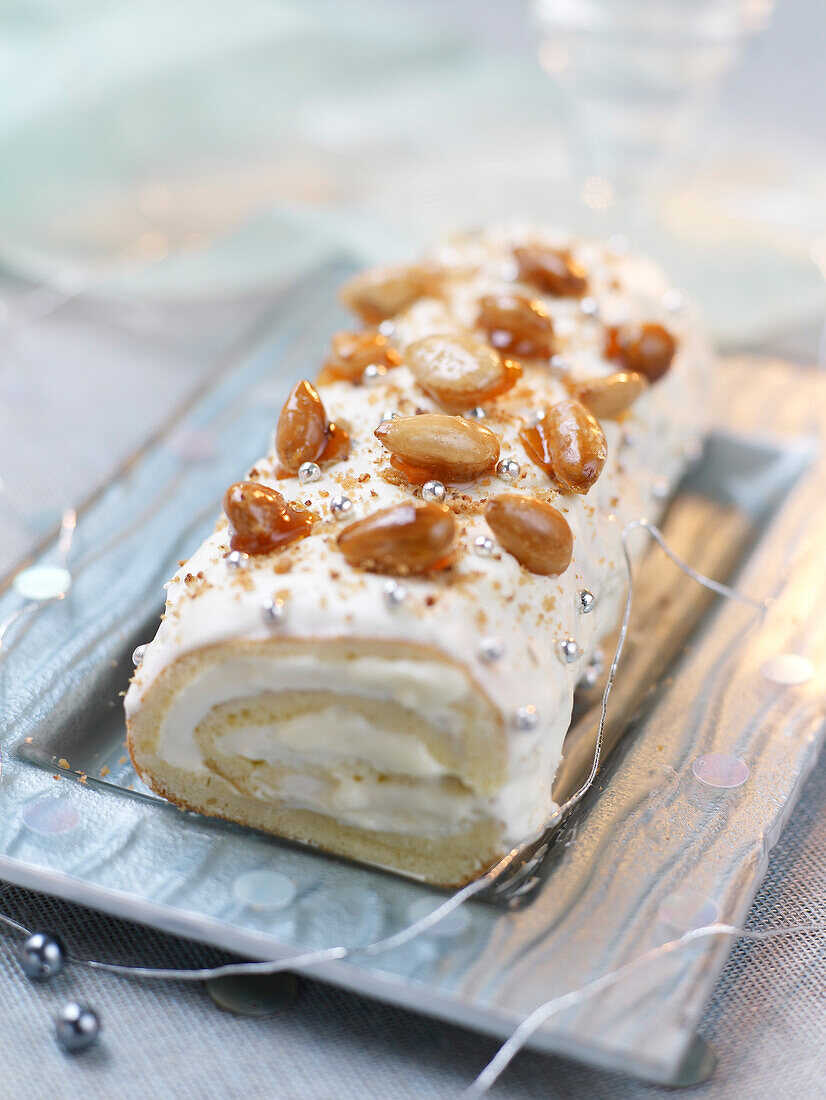 Almond log cake