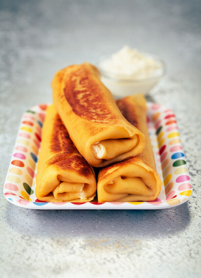 Pancakes filled with Faisselle
