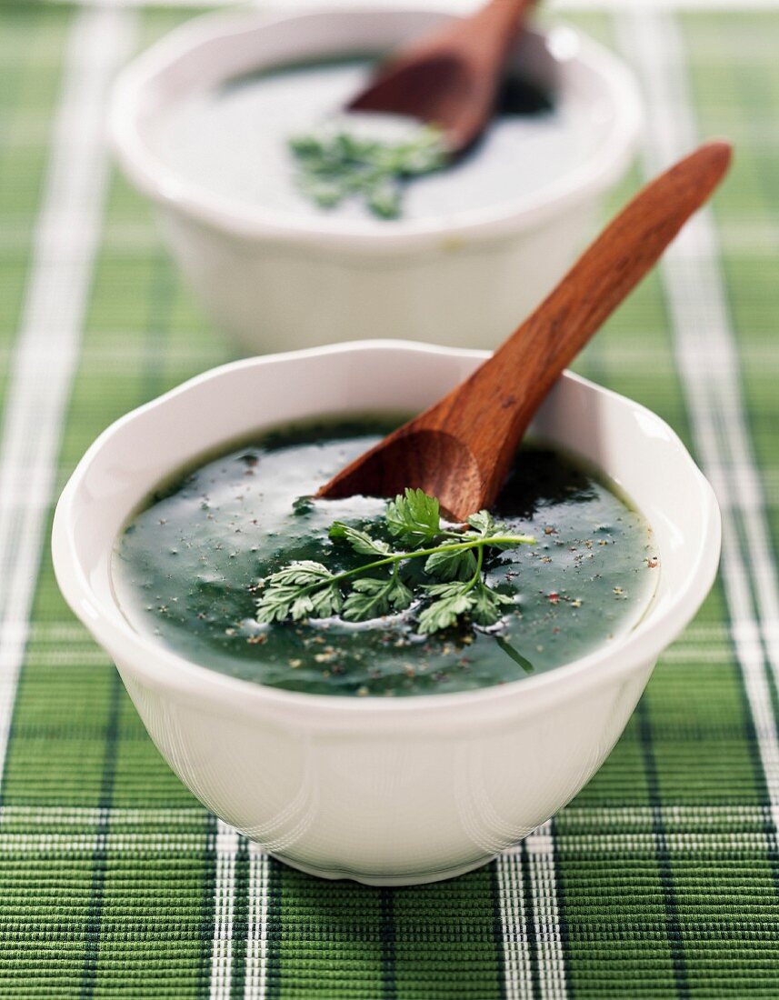 Frühlingssuppe mit Sauerampfer