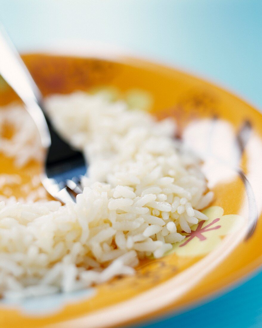 A plate of cooked natural rice