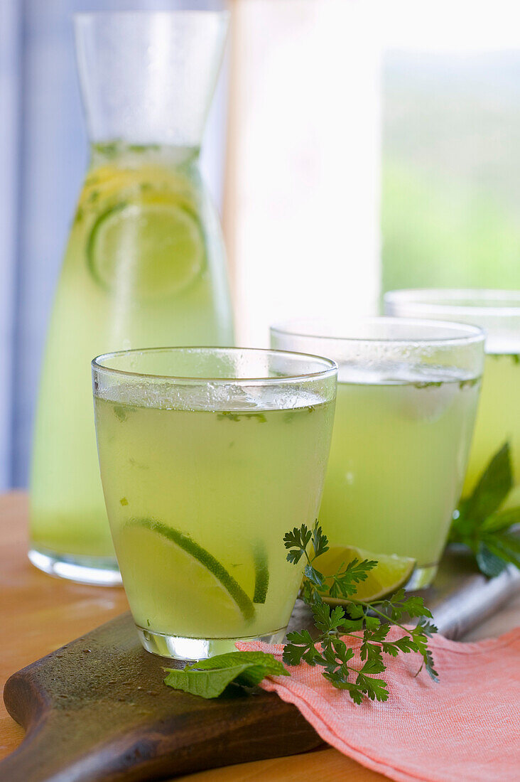 Lime Lemonade with Herbs