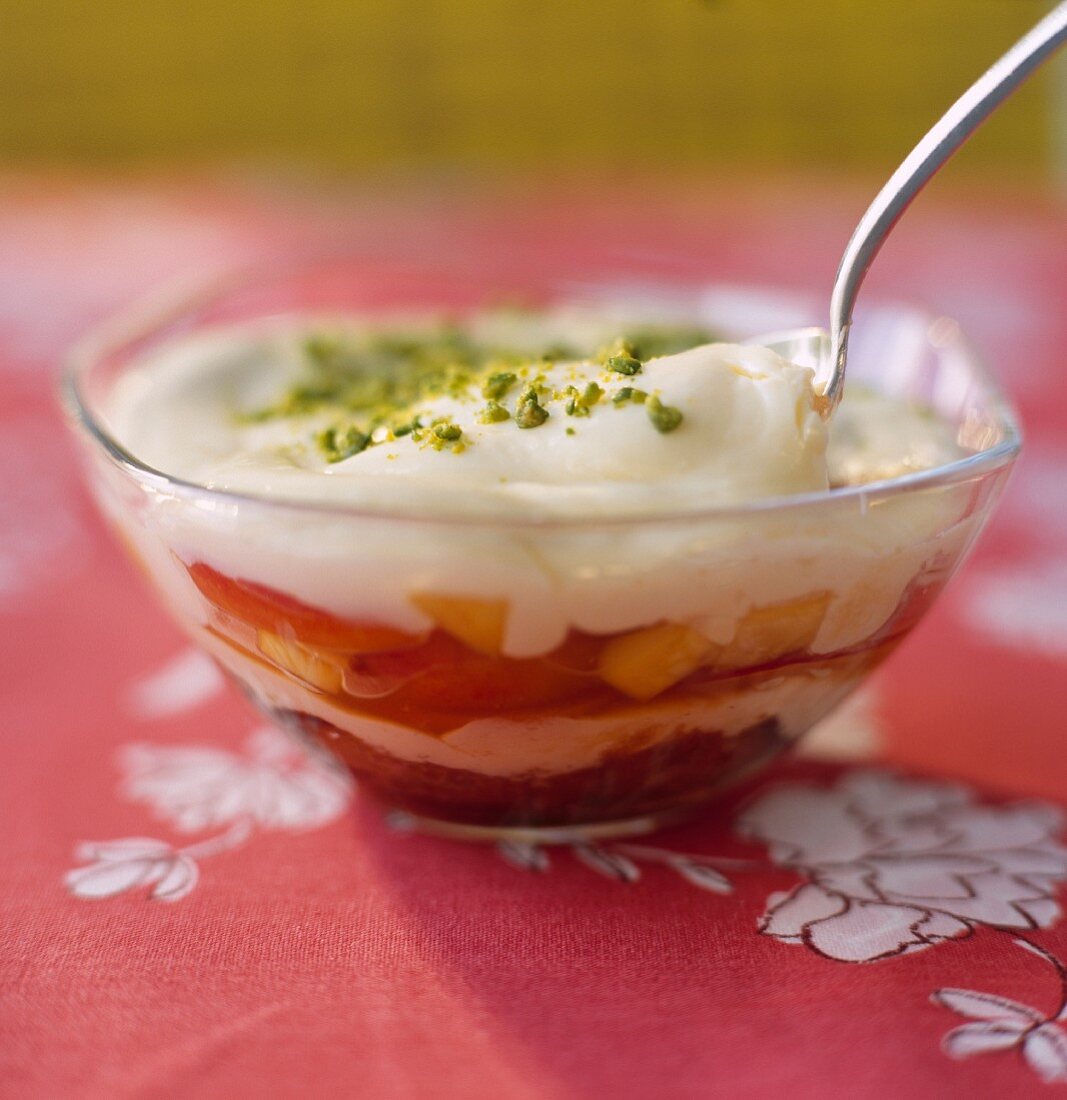 Tiramisu mit Mango und Aprikose