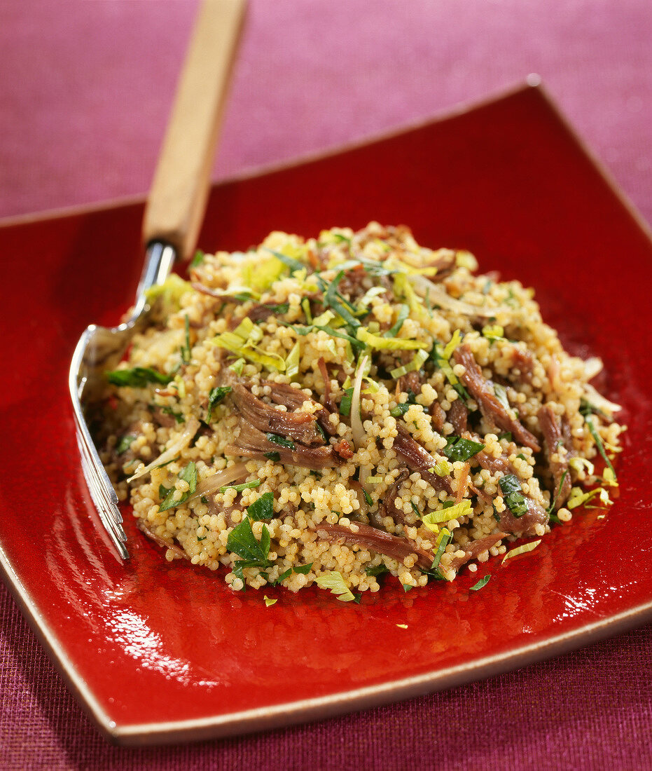 Millet and oxtail salad