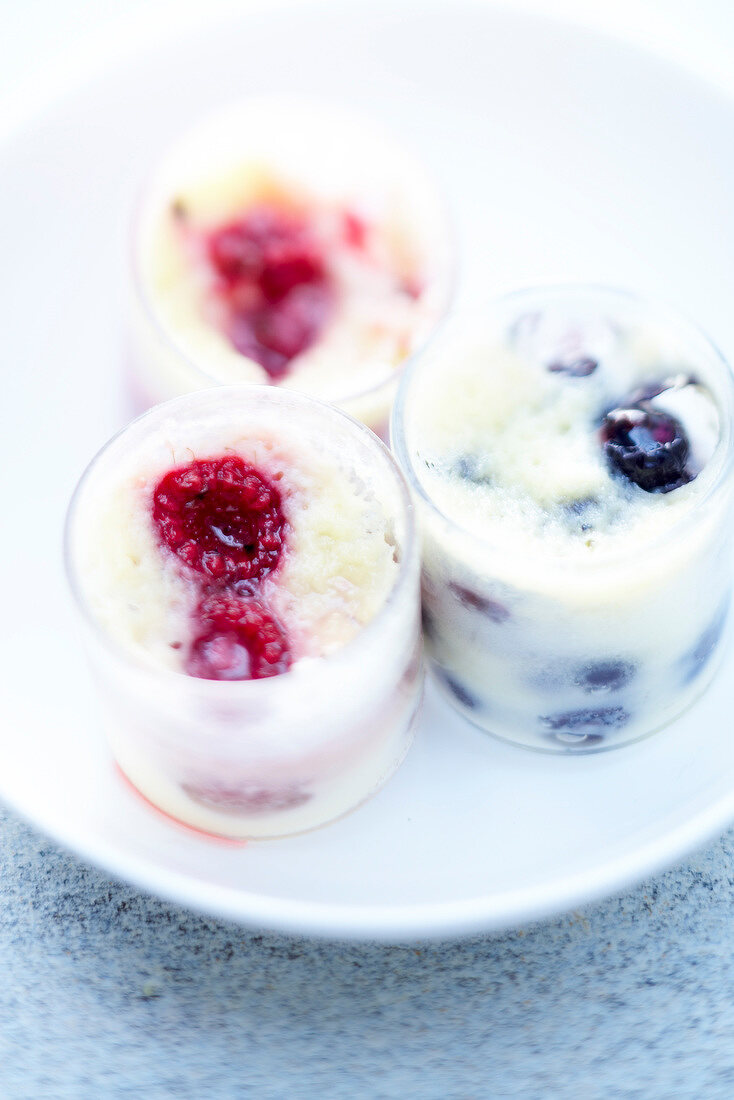 Summer fruit and almond cream dessert