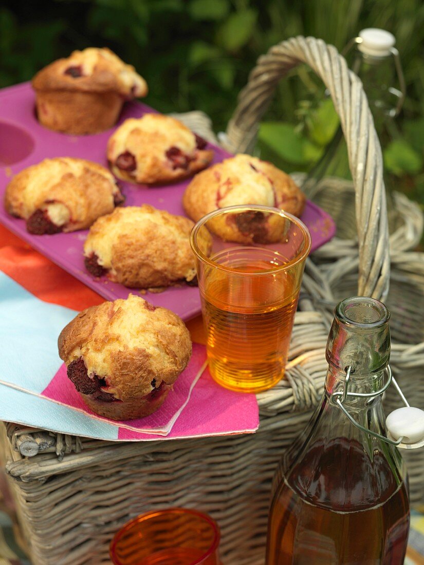 Himbeermuffins fürs Picknick