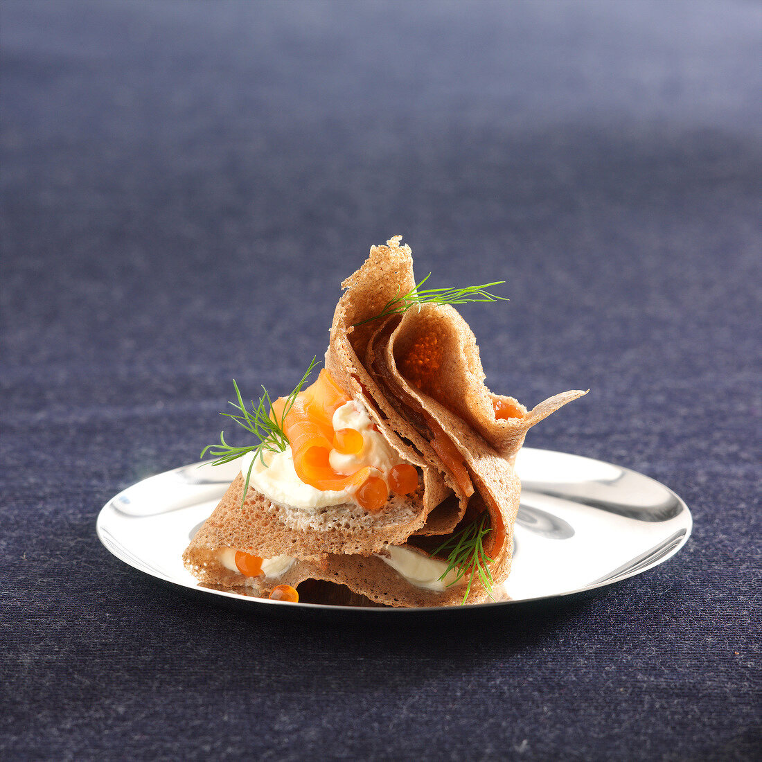 Buckwheat pancake with smoked salmon and Fromage frais