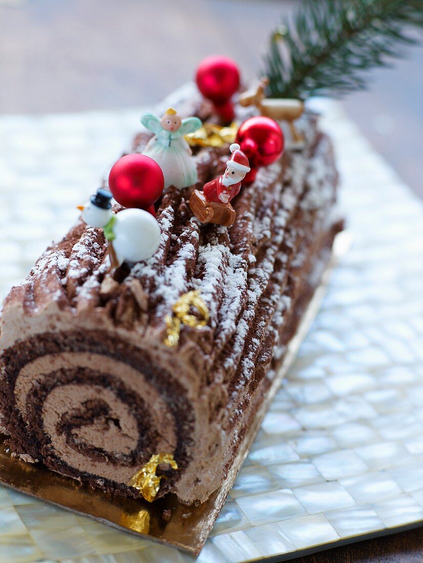 Christmas log cake