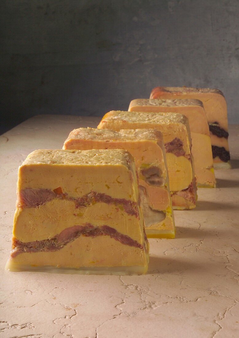 Assorted slices of Foie gras