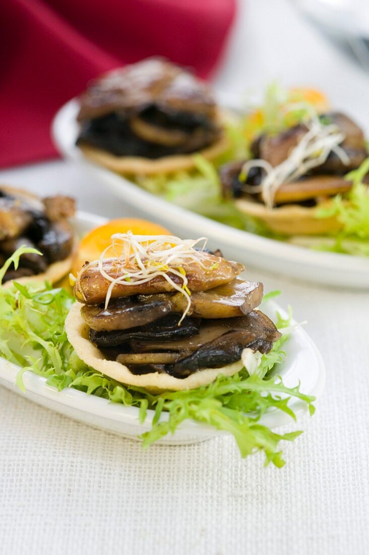 Mushroom and Foie gras tartlet