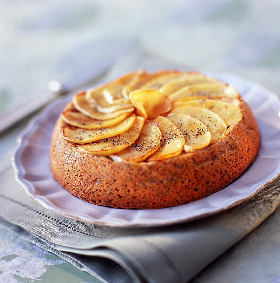 Apfelkuchen mit Mohn