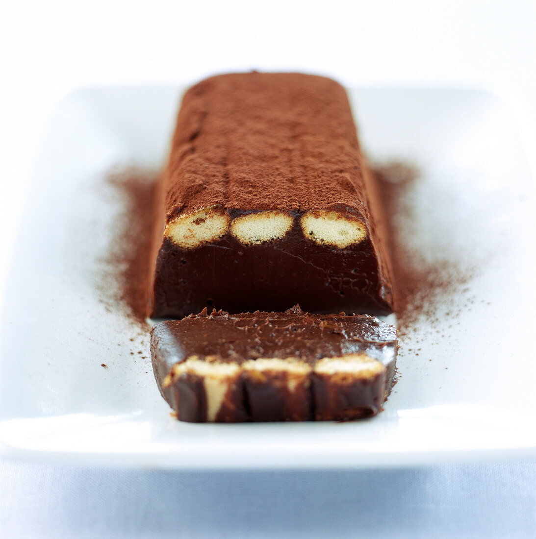 Chocolate and finger biscuit terrine