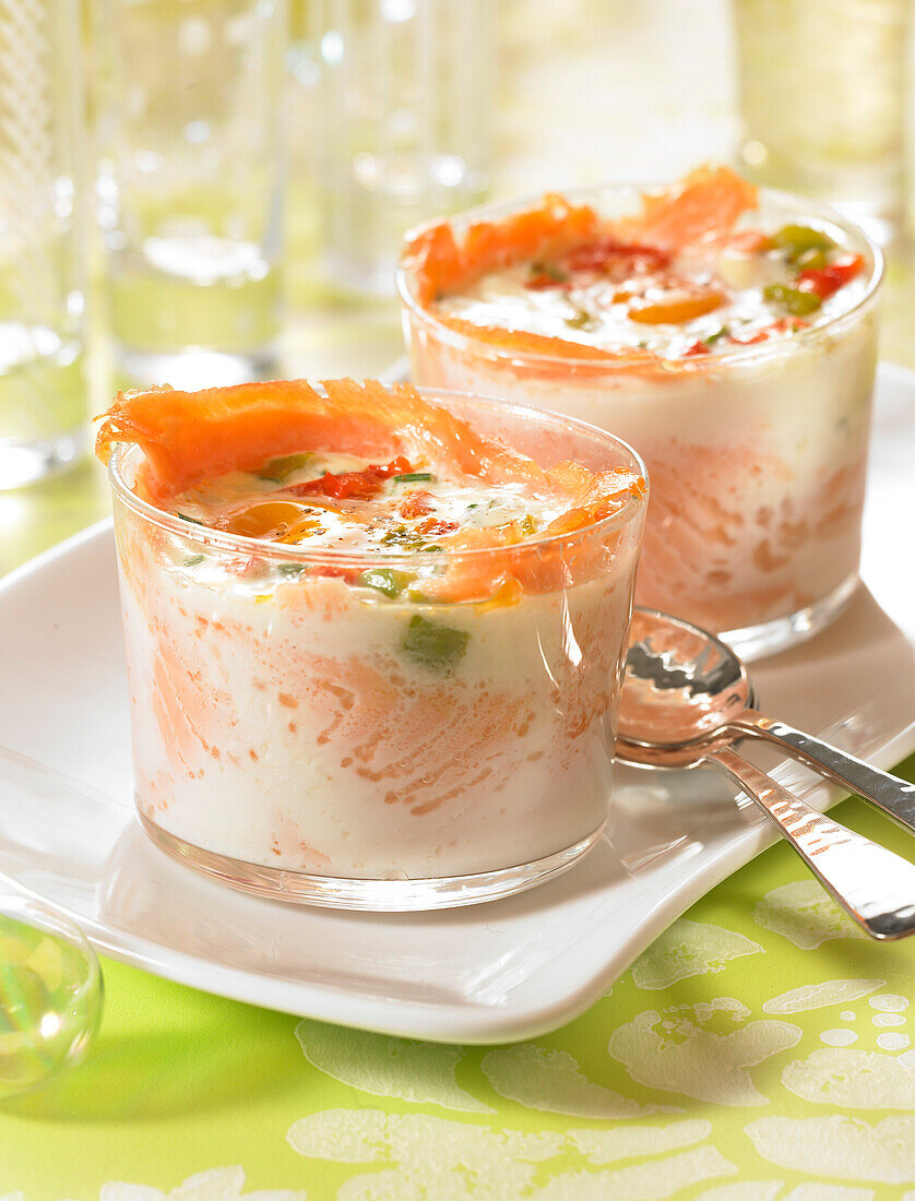 Coddled egg with salmon