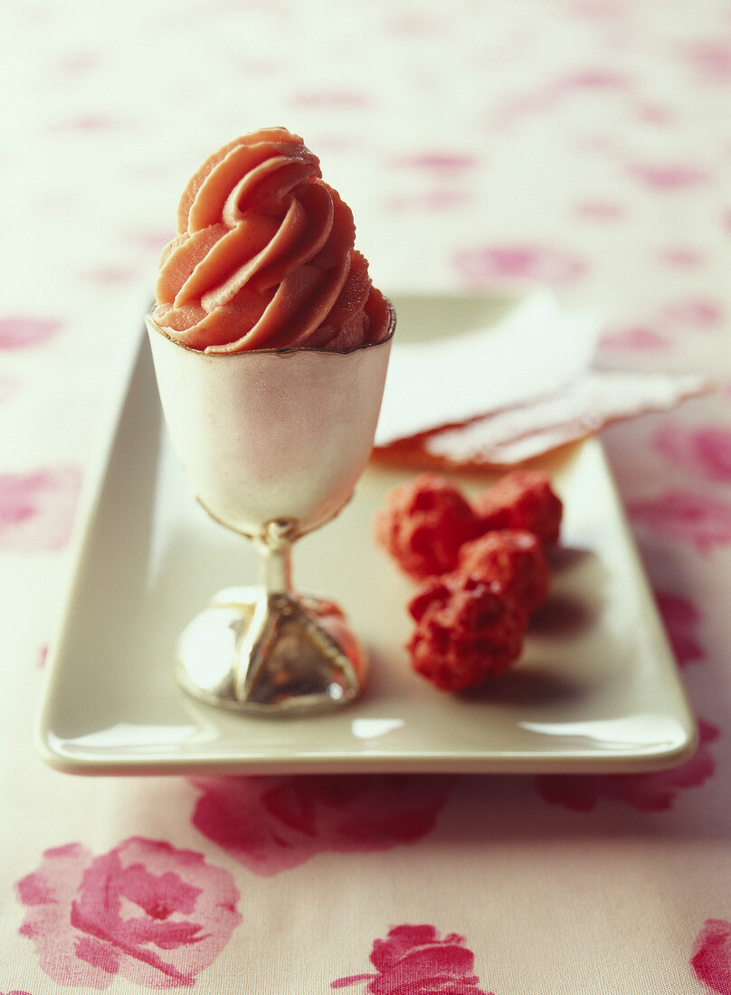 Pink praline sorbet